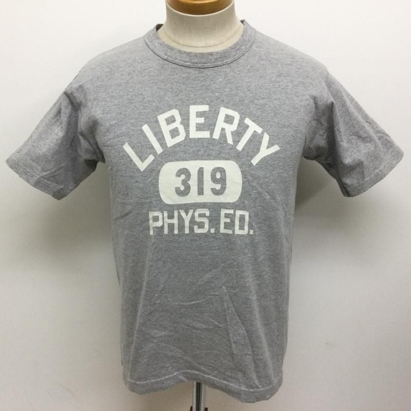 THE REAL McCOY'S ザリアルマッコイズ Tシャツ 半袖 LIBERTY PHYS.ED ロゴプリント 半袖Tシャツ 杢グレー
