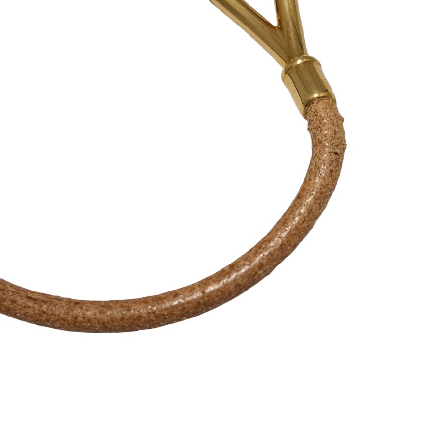 エルメス ブレスレット ジャンボブレス レザー ゴールド金具  