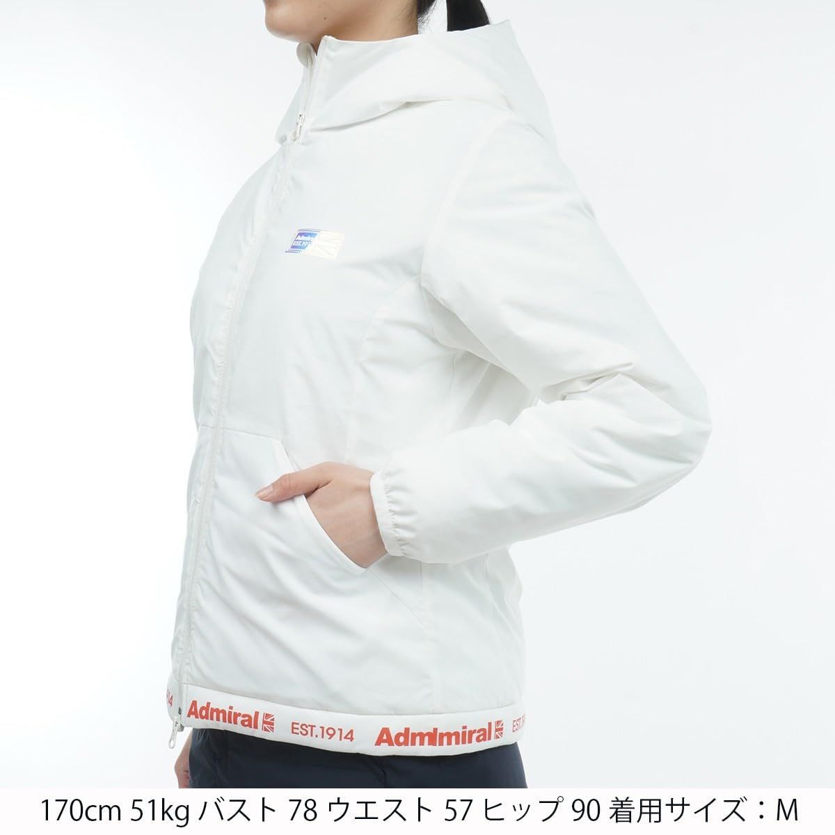 アドミラル ゴルフ ジャケット ロゴ軽量パデッド フードジャケット ADLA376 レディース 白 WWW_OLIVIERBERNSTEIN_COM