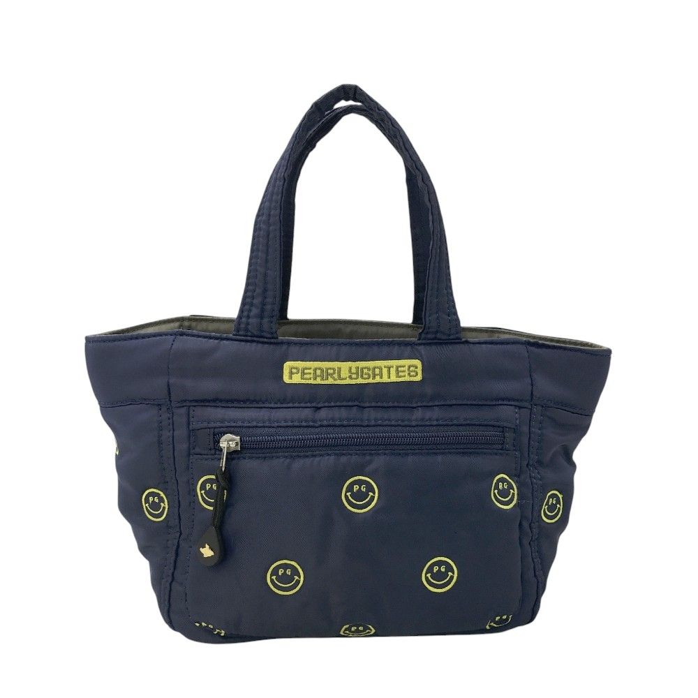 新品未使用パーリーゲイツニコちゃんロゴカートバッグ白&濃紺男女