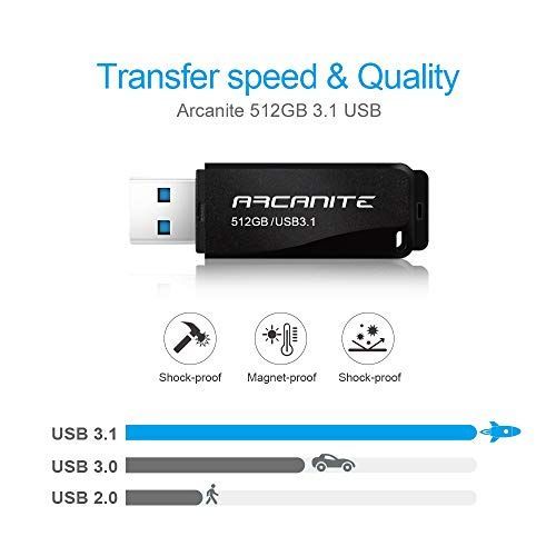 新着商品】ARCANITE USBメモリ 512GB USB 3.1 超高速、最大読出速度