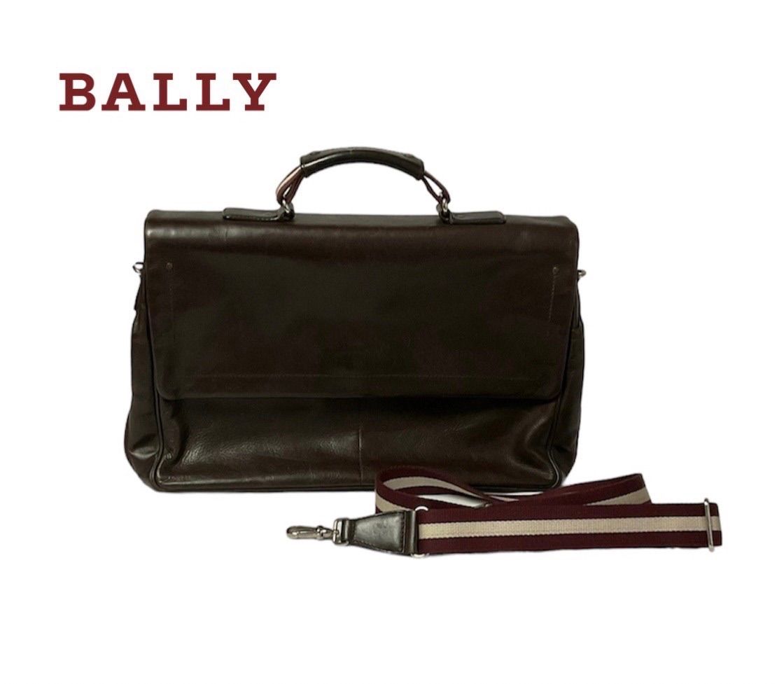 BALLY バリー ブリーフケース レザー ボルドーストライプビジネス