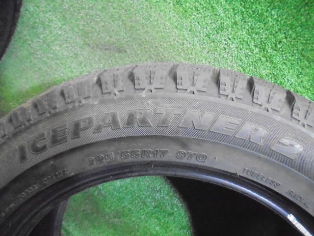 5FN508 R15 バリ山 イボ付 製 225 55R17 ブリヂストン ICEPARTNER2 17インチスタッドレスタイヤ4本セット FFCRYSTALESIA_COM