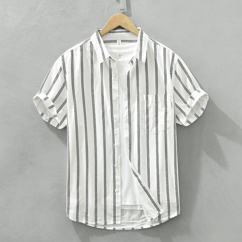 半袖シャツ 上質 コットンシャツ メンズ Tシャツ 新品 ボーダー柄 夏 サマー 半袖シャツ 心地良しＭ～3ＸＬ