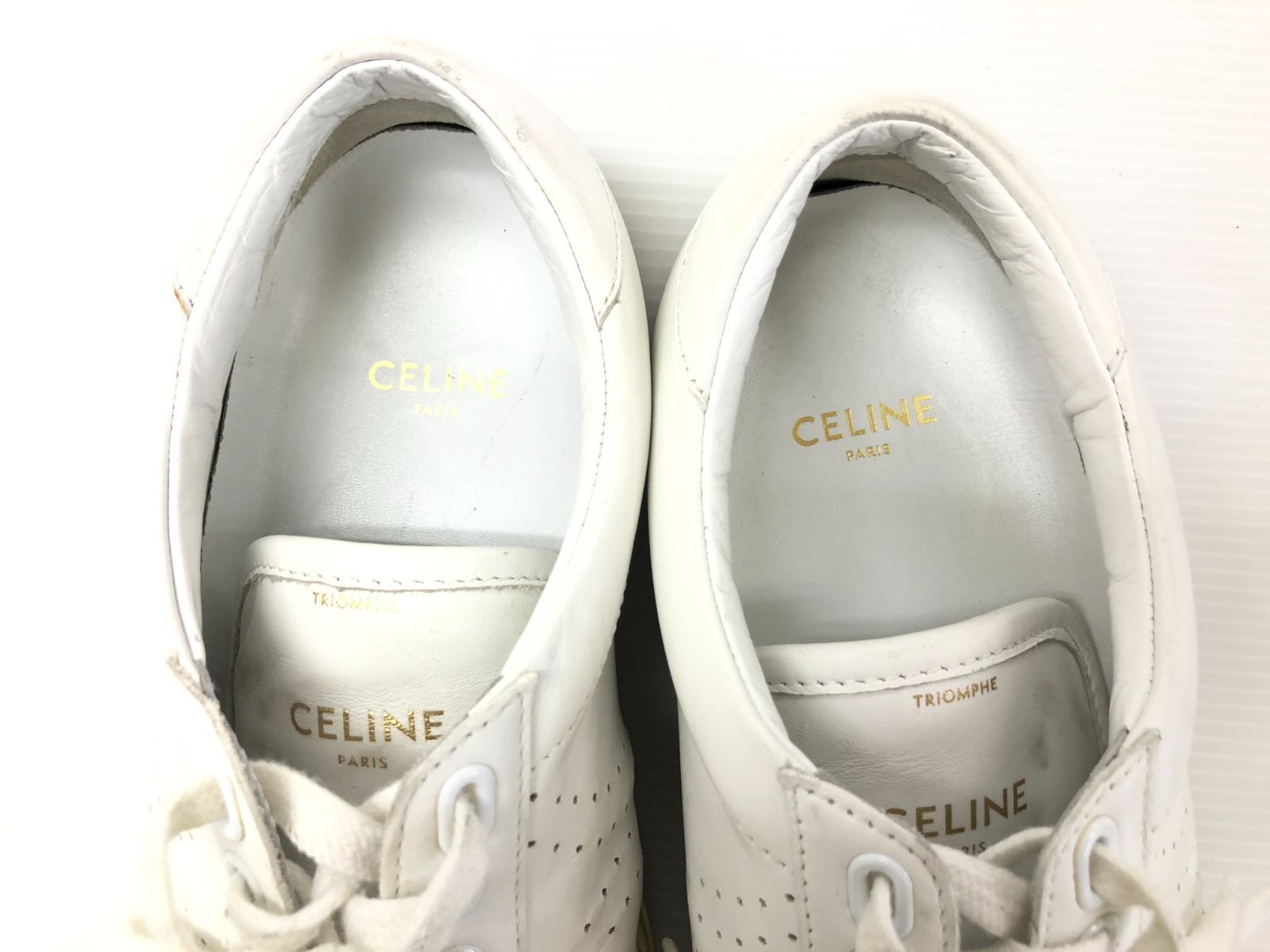 CELINE セリーヌ スニーカー レザー 白 ホワイト レディース