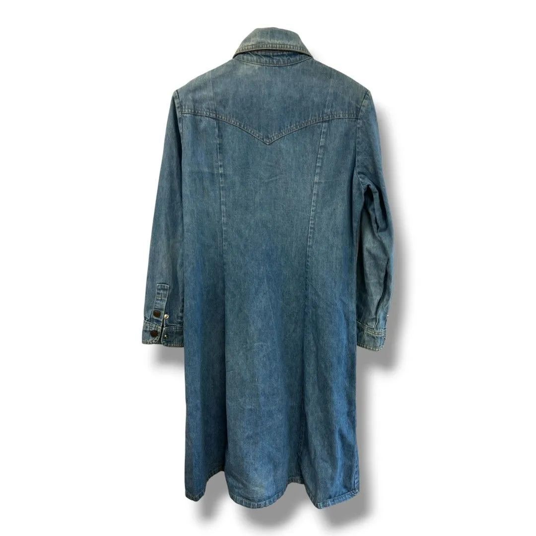 70 s Landlubber ランドラバー デニムワンピース 秋 青 ブルー アメリカ製 古着 Plus-No.289