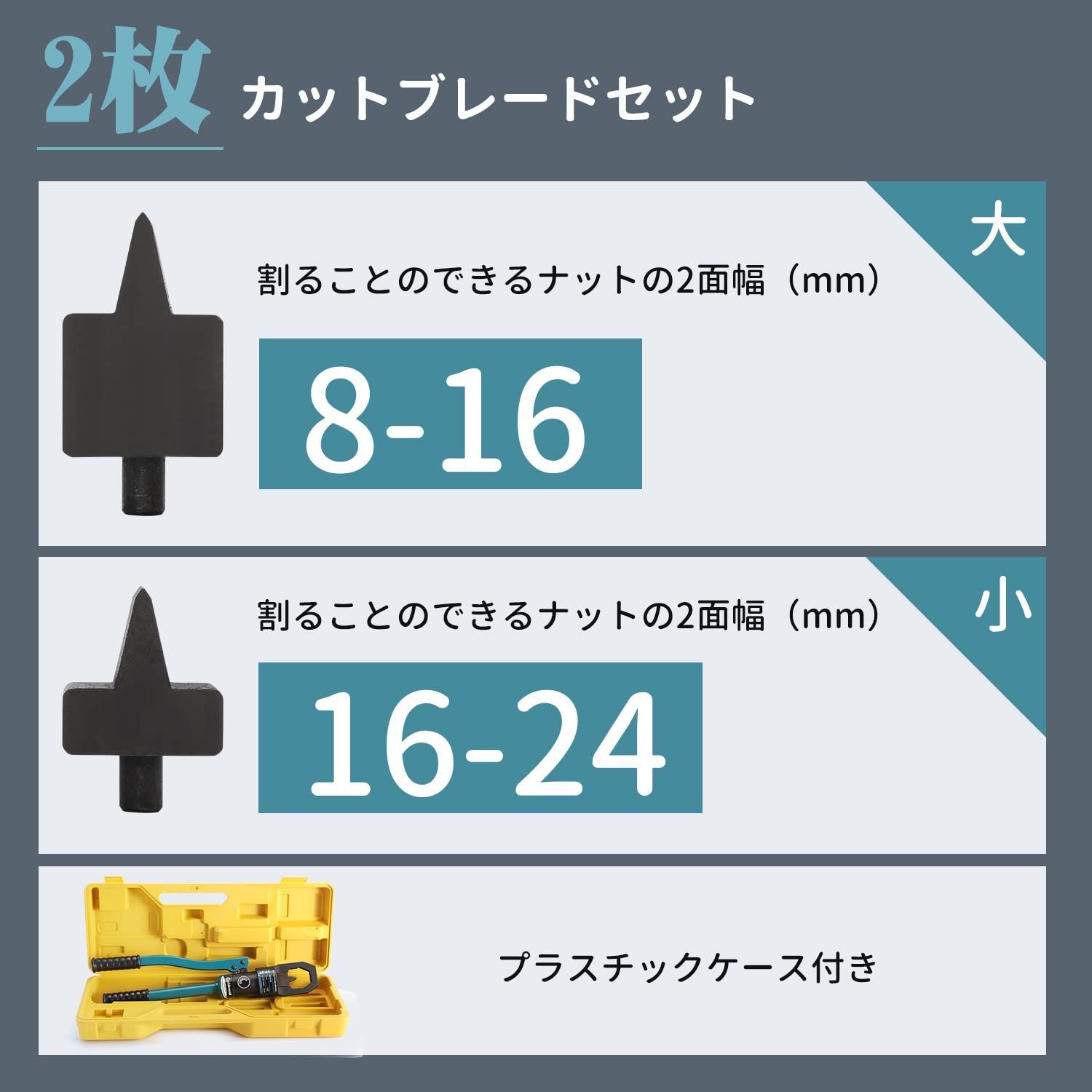 CGOLDENWALL ナットブレーカー 油圧式 適応ナットの2面幅8~24mm 気楽に