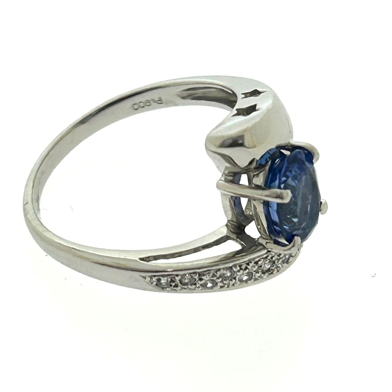 Pt900 天然 タンザナイト リング TZ:1.52ct D:0.08ct 15号