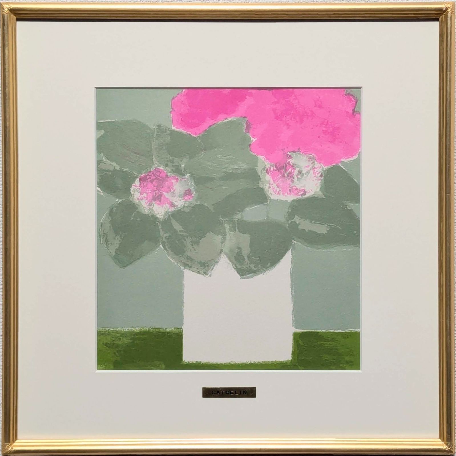 【美品】【額付】ベルナール・カトラン「あじさい」【リトグラフ】 美品】【額付】ベルナール・カトラン「あじさい」【リトグラフ