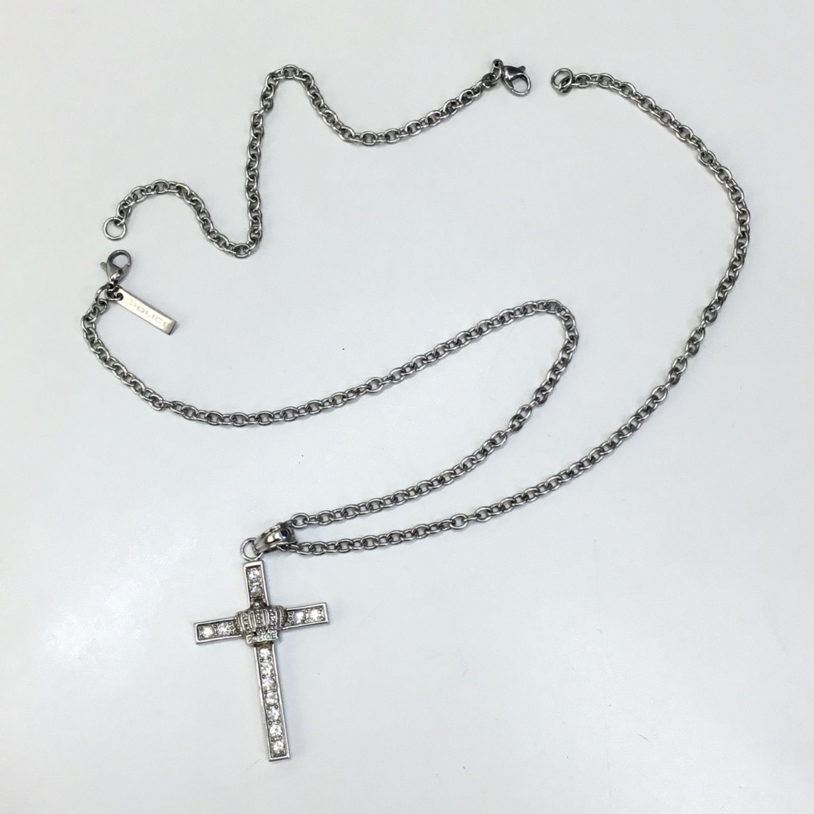希少デザイン POLICE ポリス クロスペンダントトップ ネックレス ブレスレット 3WAY ネックレス ブレスレット ロングチェーン 十字架 CZダイヤ 長さ調整可能 レディース メンズ ポリス ネックレス ペンダント ブランド クロス 十字架 メンズ