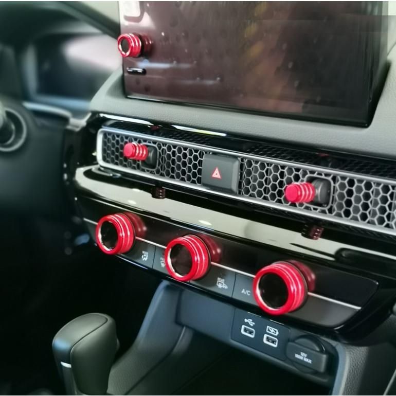 デザイン性UP♪ ホンダ レッド エアコン ダイヤル ＆ エアコン