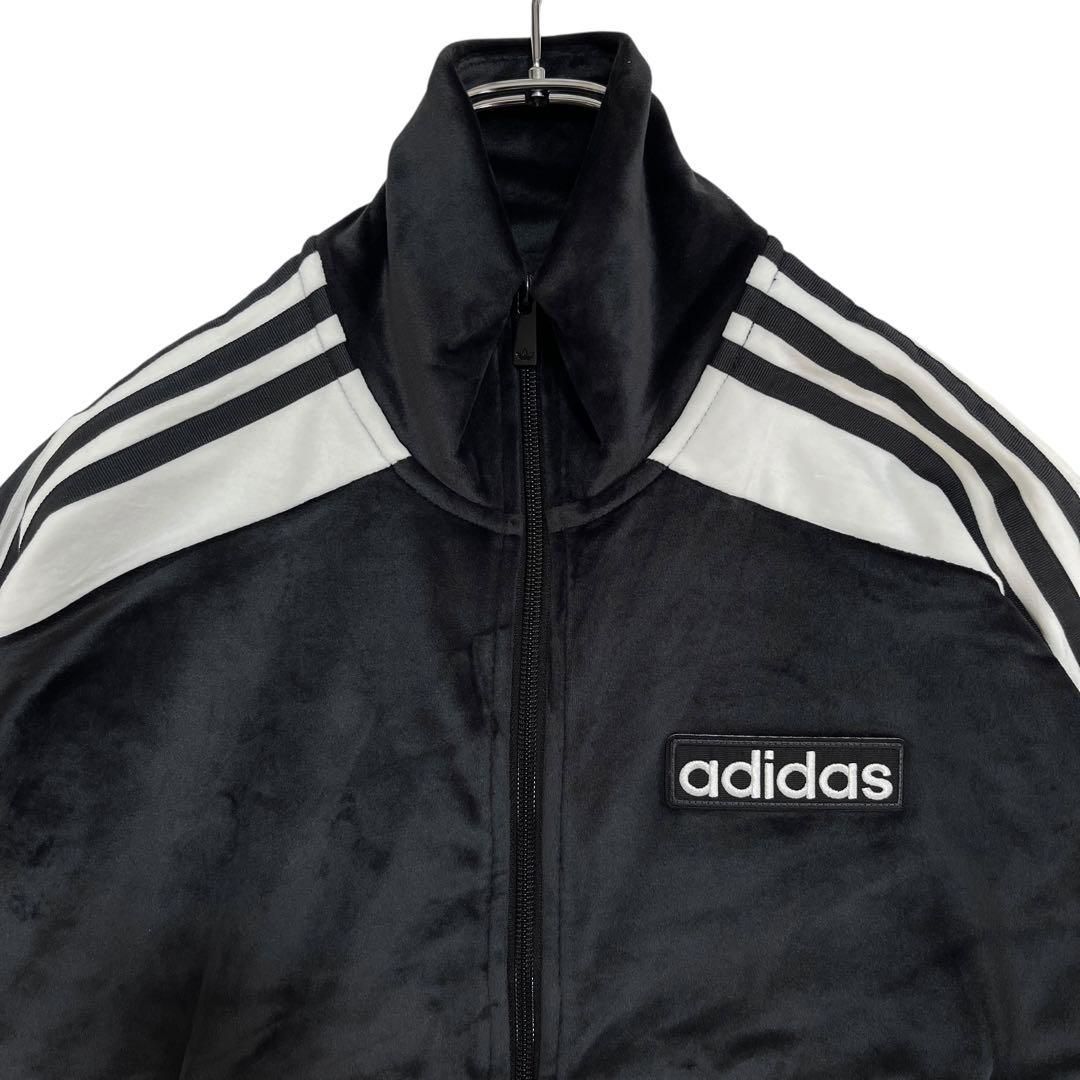 0185 adidas ADIBREAK ベロアトラックトップ ブラック S〜
