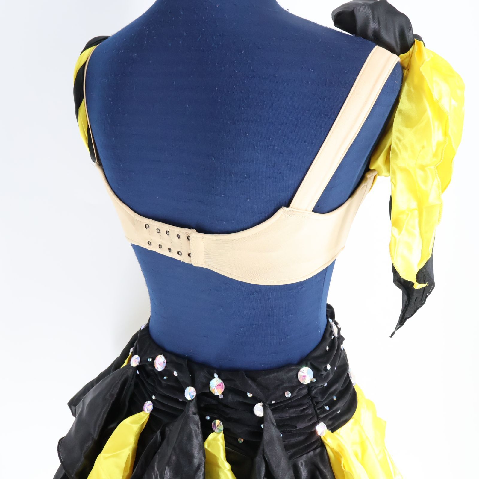 ベリーダンス用 オリエンタル衣装】イエロー×ブラック ラインストーン