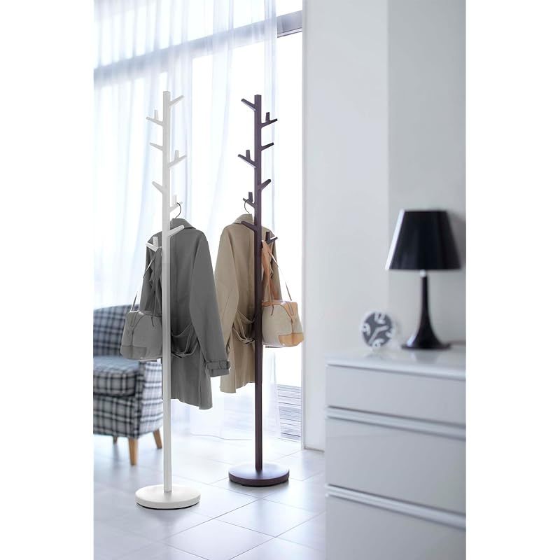 ボール型コートハンガー 山崎実業(Yamazaki) ポールハンガー ブランチ ホワイト 約W28