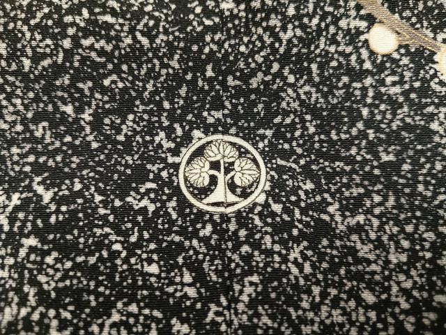 平和屋着物○訪問着 友禅 作家物 枝梅文 たたき染め 黒地 金彩 正絹