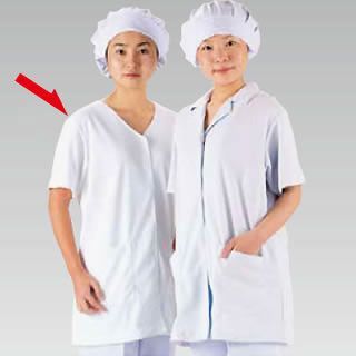 テクノファインコート 女子襟無し半袖白衣 NR 449 LL