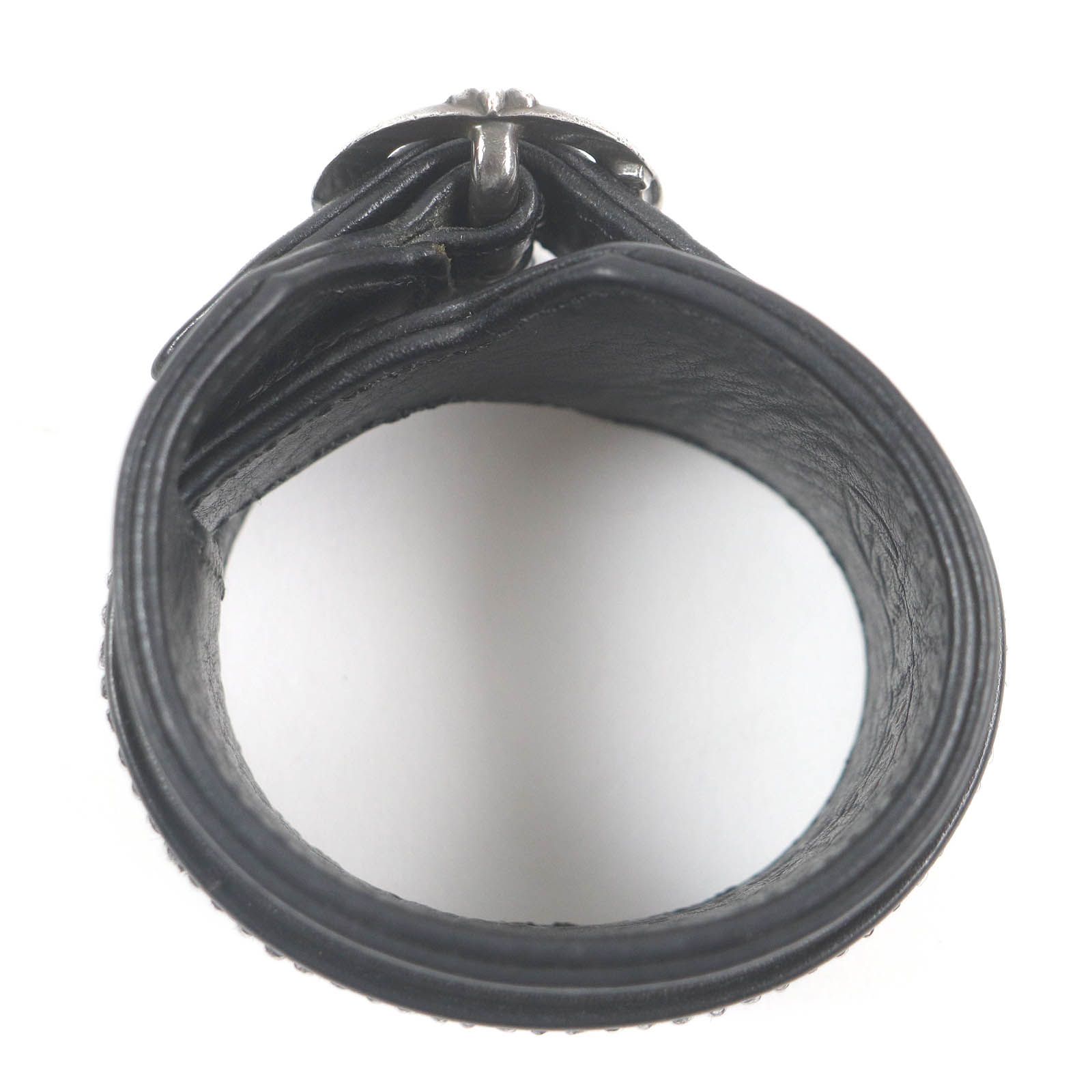 クロムハーツ レザー ブレスレット バングル Chrome Hearts ブラック