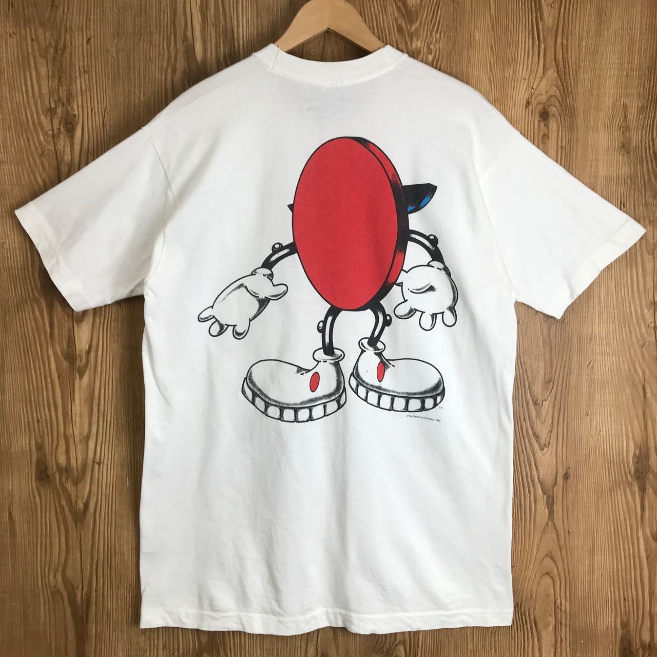 古着 90s 7UP セブンアップ 企業 ロゴ アート Tシャツ XL位 古着