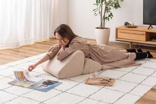 ツイードの3wayテレビ枕マット 座椅子