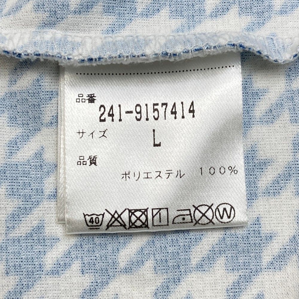 サイズ：L CALLAWAY キャロウェイ 半袖ポロシャツ 千鳥 ブルー系