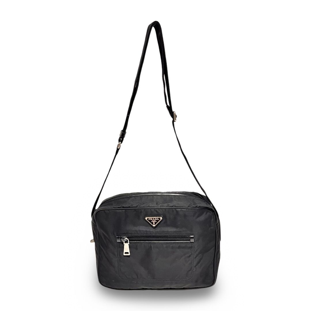 PRADA ハンドバッグ ブラック/ホワイト PRADA】プラダ『スモール メッシュ トートバッグ』1BG417