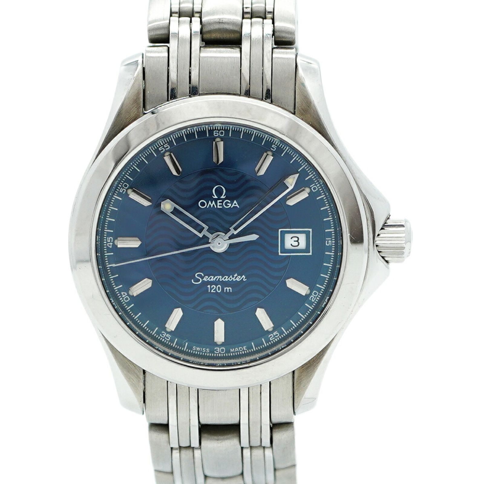 オメガ シーマスター 2571.81 青文字盤腕時計 レディース