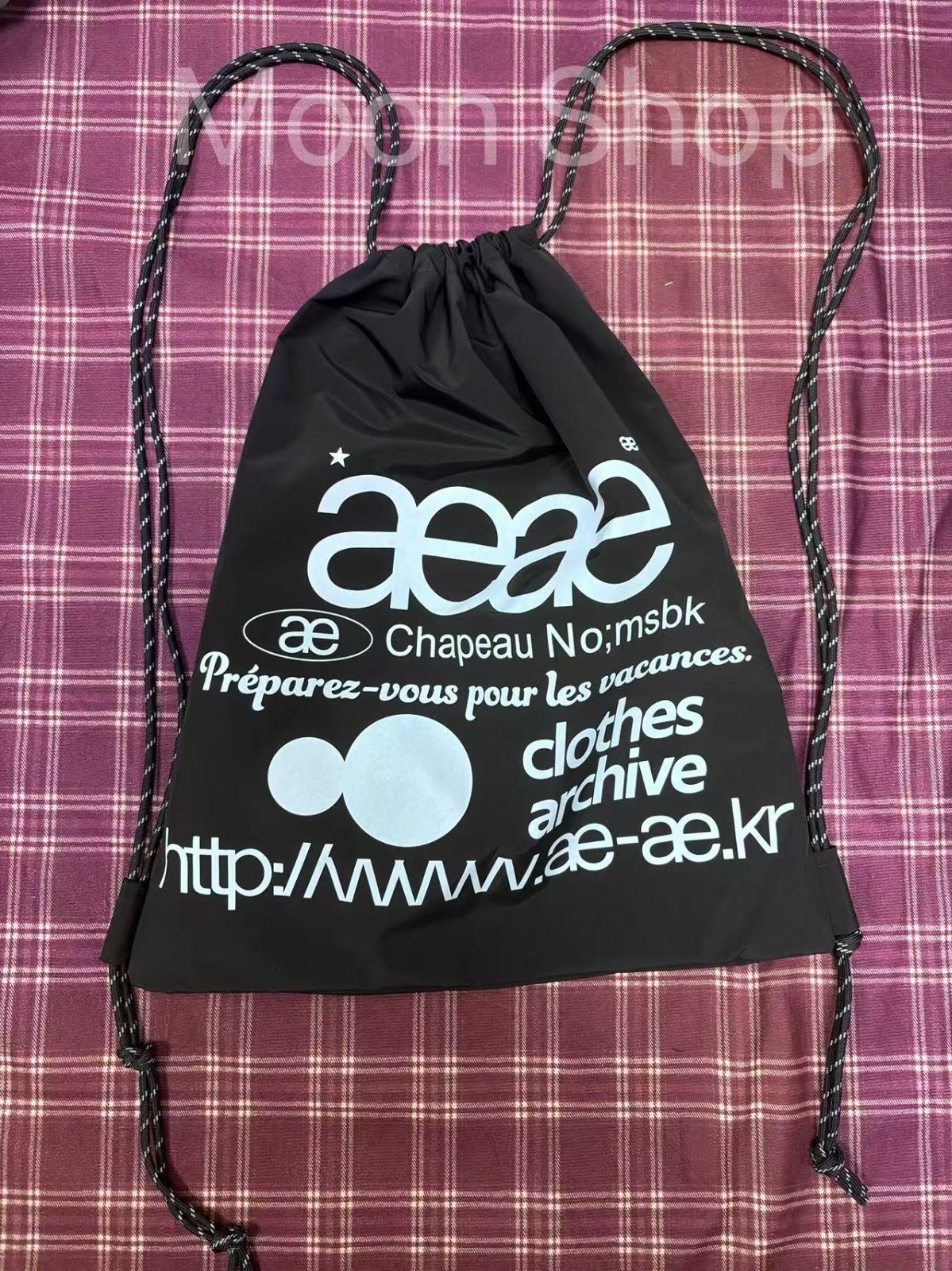 大人気カラー【正規品】レア aeae ナップサック ブラックドット 黒 ☆新品☆ aeae ナップサック ドット グレー 韓国限定 ♡正規品