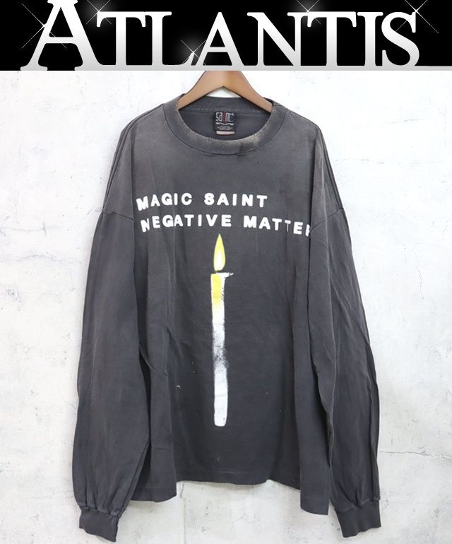 SAINT MICHAEL 銀座店 セント マイケル 新品 キャンドル ロングTシャツ 長袖 メンズ size:XXL 黒 97501