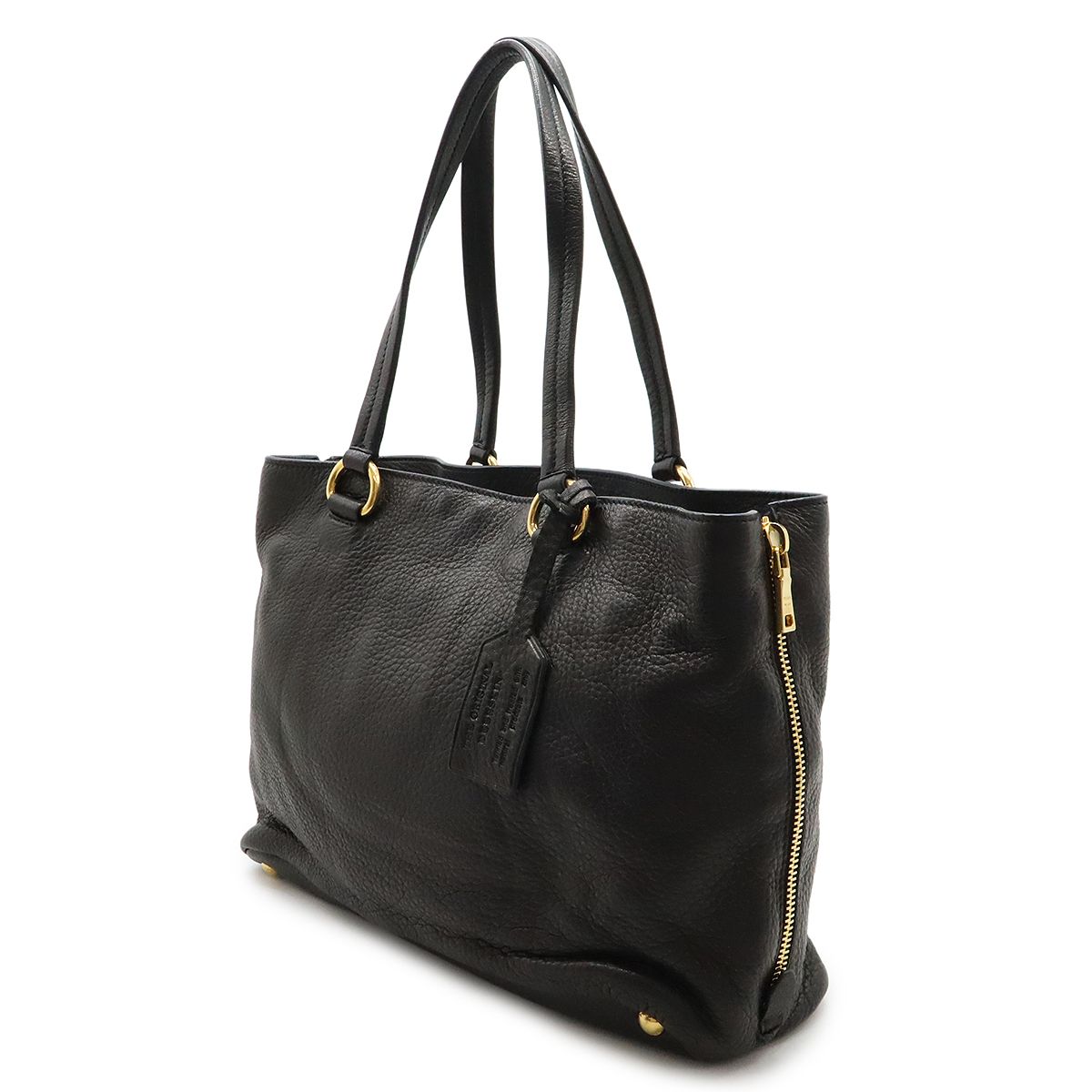 PRADA プラダ 鹿革 ディアスキン レザートートバッグ ブラック PRADA プラダ 鹿革 ディアスキン レザートートバッグ ブラック