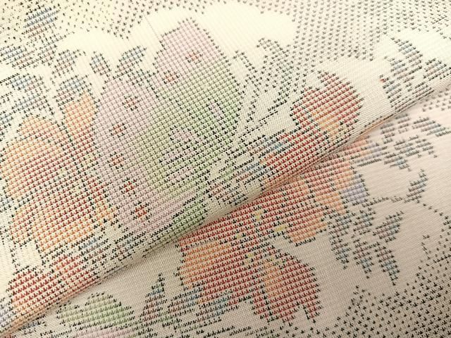 ☆平和島様☆専用出品商品です！ 平和屋着物○本場大島紬 白大島 カタス7マルキ 花蝶文 正絹 逸品 未