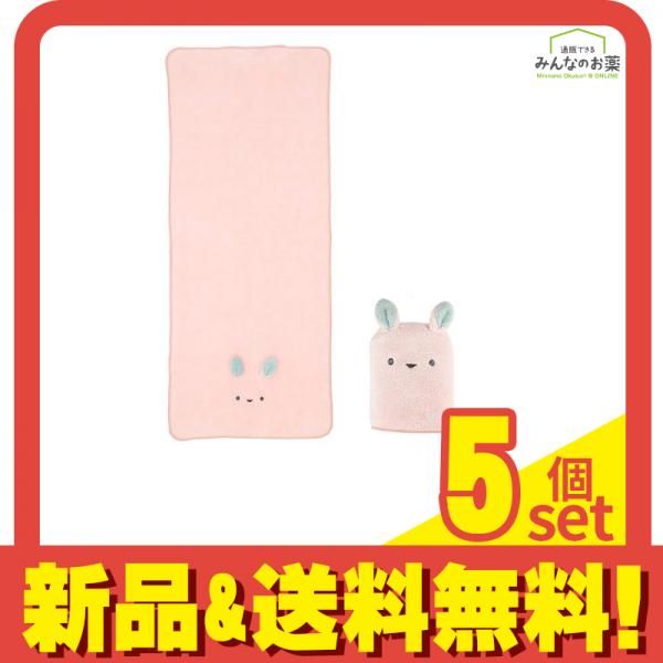 CB JAPAN (シービージャパン) カラリズーイ 吸水アニマル フェイスタオル 80×30cm 1枚入 (ウサギ) 5個セット まとめ売り