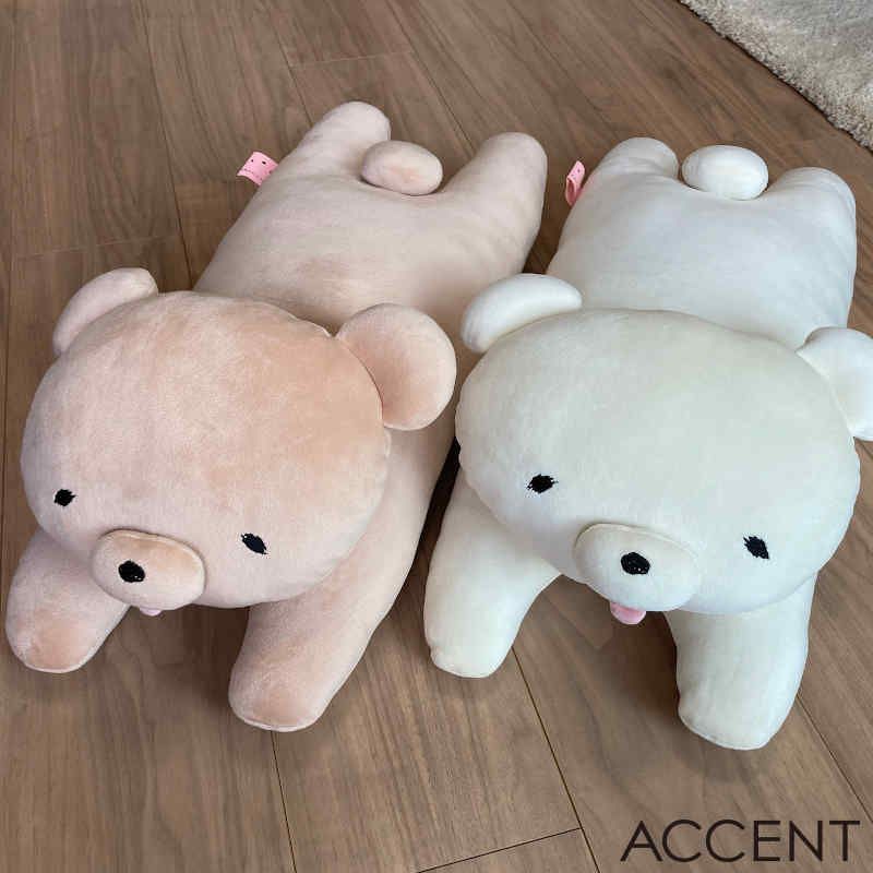 モチクマ／もちくま クッション Lサイズ ( MOCHIKUMA CUSHION L) RP0112 アイボリー/ブラウン 56 x 22cm ACCENT (アクセント)