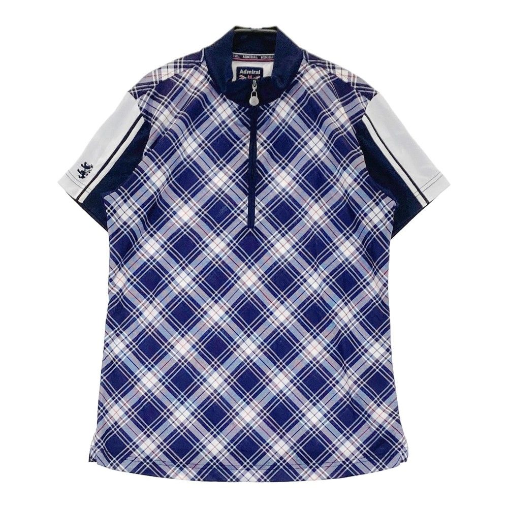アドミラル　admiral チェック柄 ハーフジップシャツ サイズ：L ADMIRAL アドミラル ハーフジップ 半袖Tシャツ