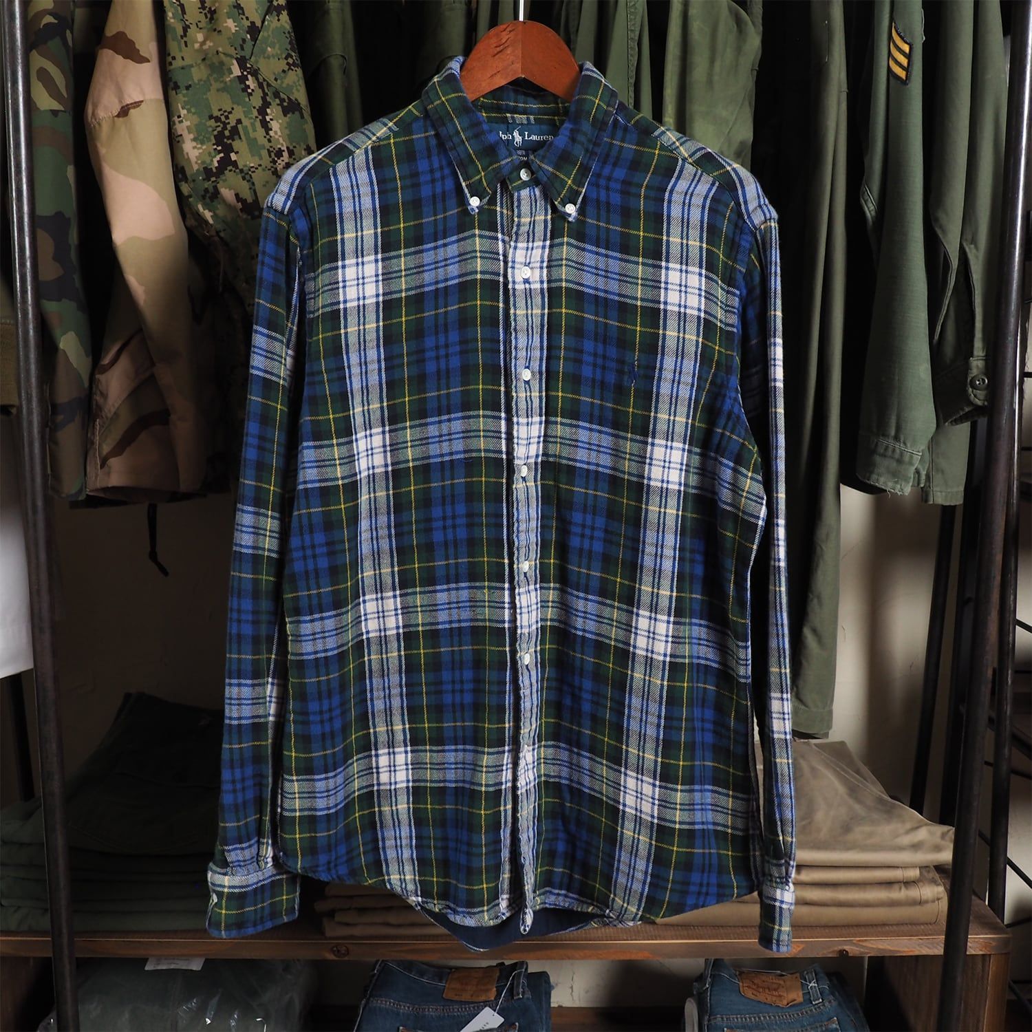 90s 00s Ralph Lauren ラルフローレン シャツ ネルシャツ  ボタンダウン M ビンテージ