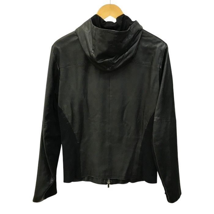 エンポリオアルマーニ　ブルゾン　レザー　 ジャケット 異素材 切り替え 黒 エンポリオアルマーニ ブルゾン レザー ジャケット 異素材 切り替え 黒