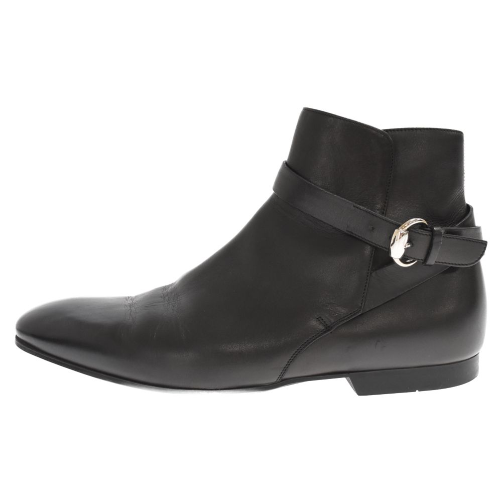 グッチ カーフ レザー ストラップ ショートブーツ GGパターン 170338 GUCCI (グッチ) カーフ レザー ストラップ ショートブーツ
