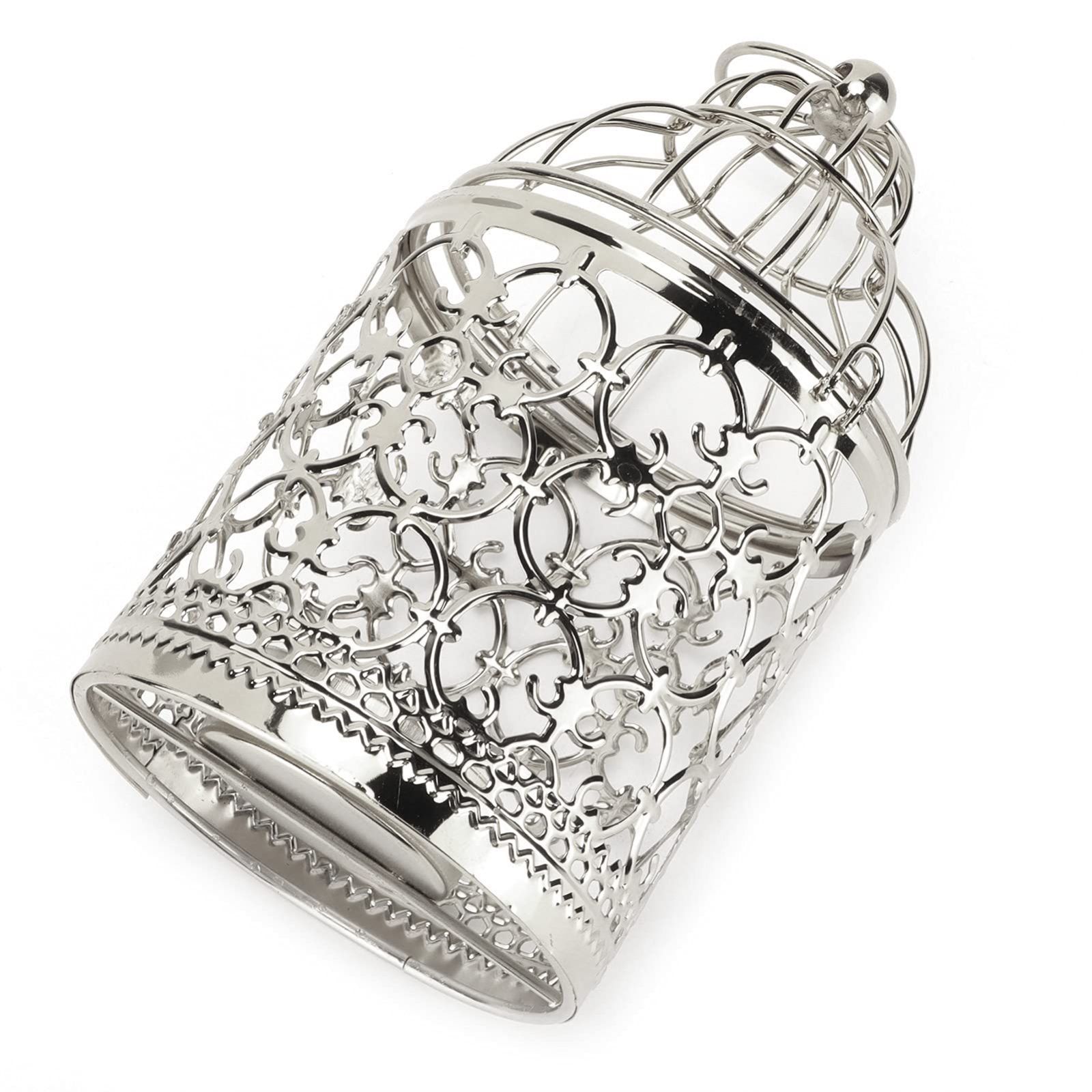 数量 装飾センターピース ヴィンテージ ウェディングパーティー ハンギングバードケージ クリスマス 小さな金属キャンドルスティックホルダー Aタイプ 装飾キャンドルランタン シルバー