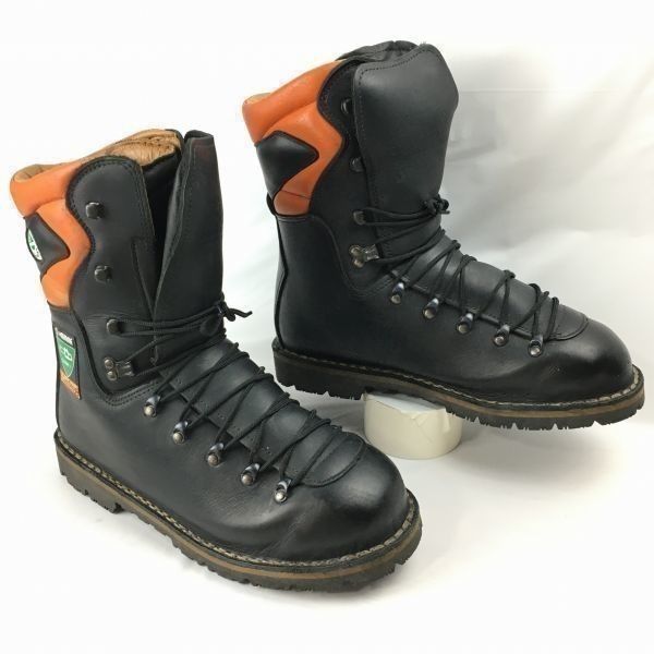 定価11.6万円　イタリア製　TREEME 林業保護ブーツ　本革スチールトゥ【size44　 28.0-28.5】〈黒/BLACK/ブラック〉ワークブ/レザーフォレストリー/土木作業　管No.WN21 #BUZZBERG