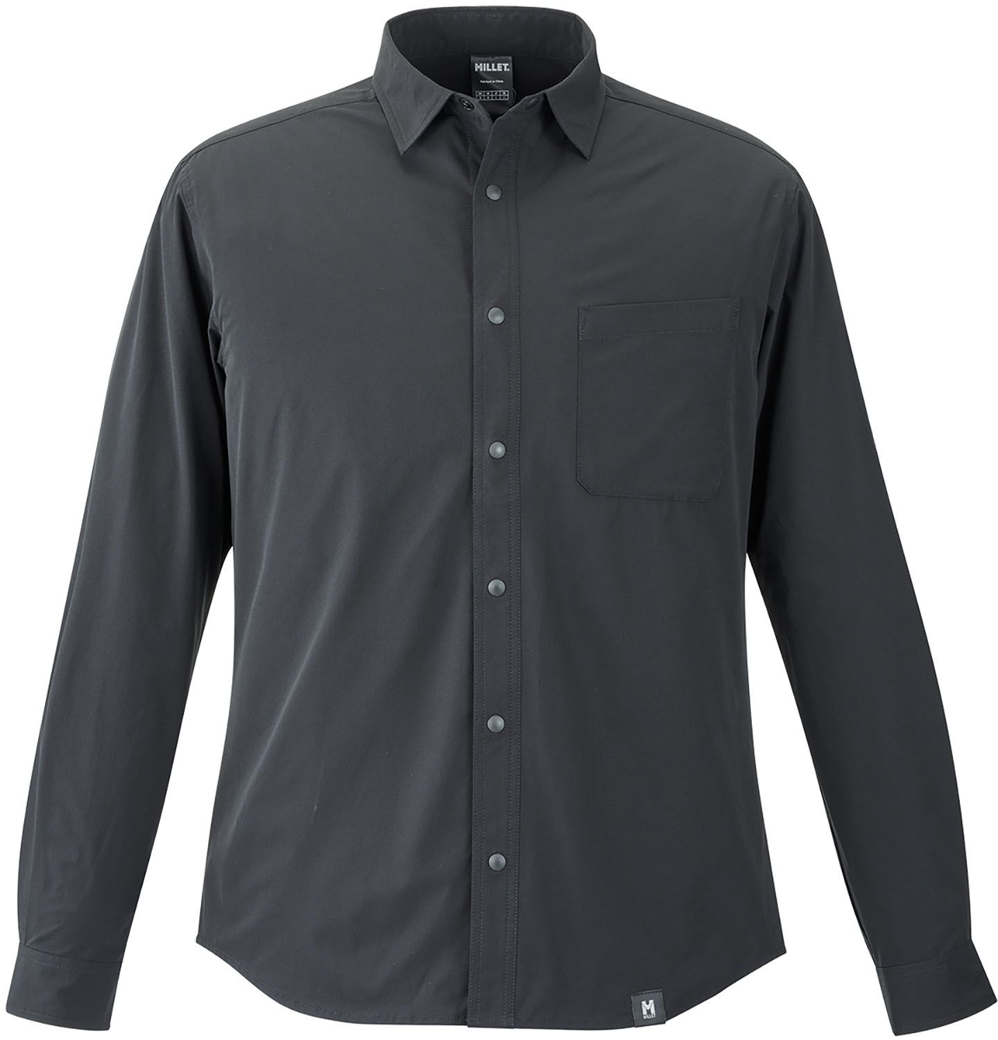 ミレー MILLET アウトドア IB SOLID SHIRT LS M シャツ 長袖 軽量 防虫機能 速乾 接触忌避剤 ペルメトリン インセクトバリヤー 虫を寄せ付けにくい 夏 ポリエステル MIV03193 N0247 BLACK-NOIR