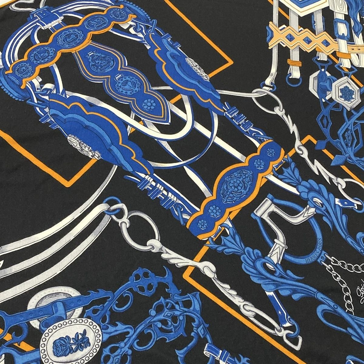 HERMES(エルメス) ストール(ショール)美品 トライアングル ジェアン 黒  