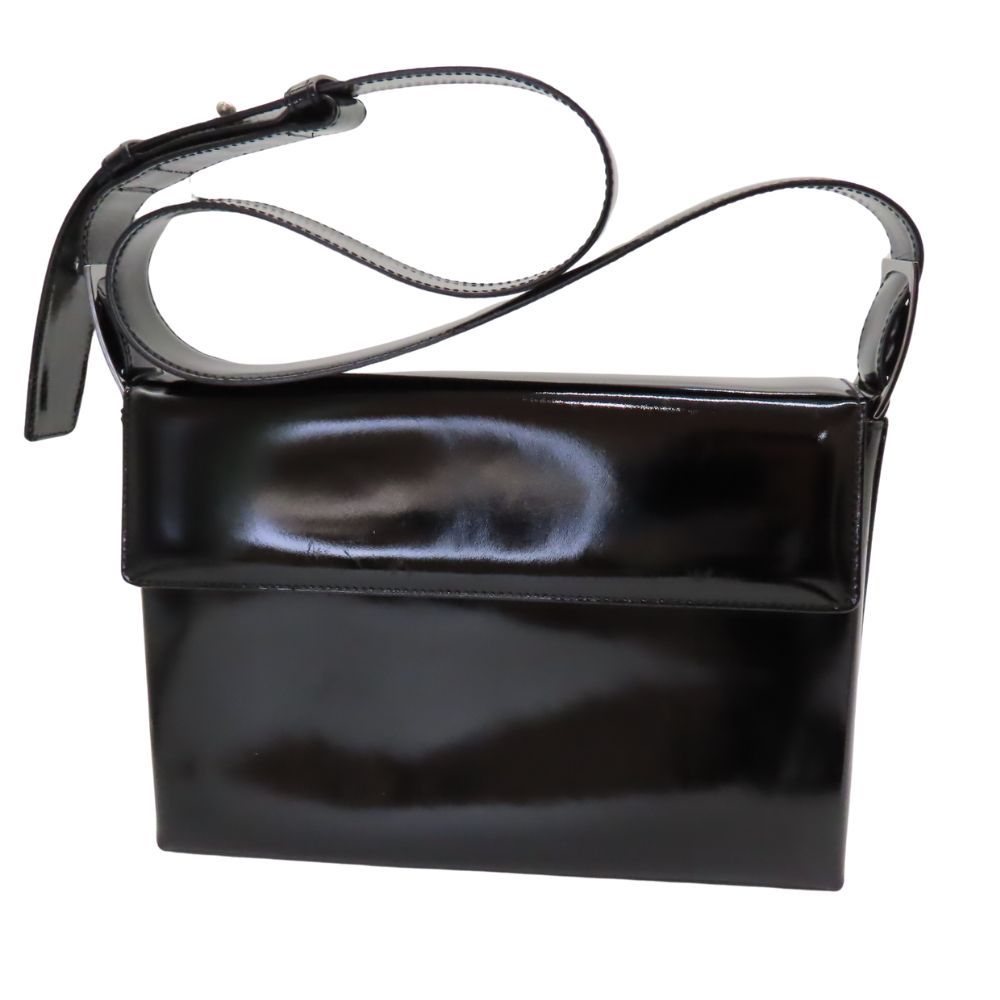 ≪ ≫ Salvatore Ferragamo サルヴァトーレフェラガモ ショルダーバッグ パテントレザー 型番 AF-21 ブラック エナメル ロゴ A2405930 無料ギフトラッピング承ります