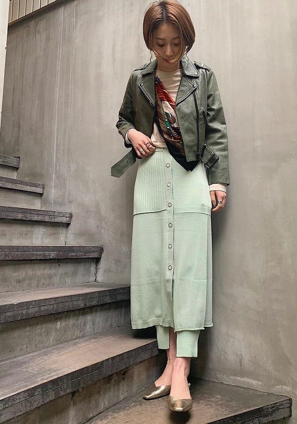 AMERI LEGGINGS SET KNIT SKIRT ミント Sサイズ - メルカリ