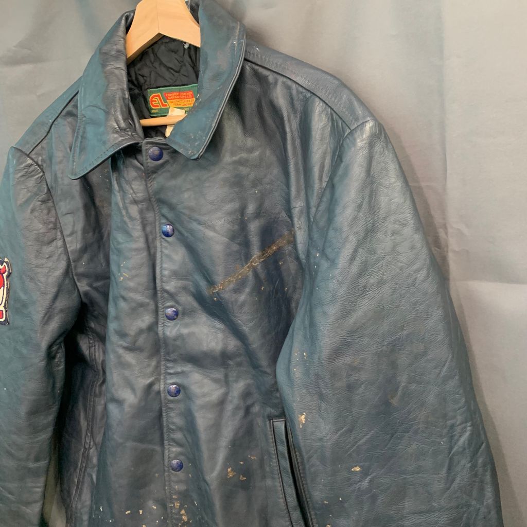 Vintage EXPORT エキスポート LEATHER レザー バーシティジャケット レザースタジャン スタジャン No.I368