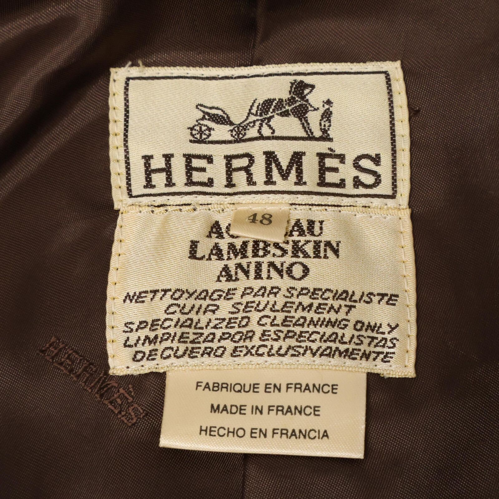 レア フランス製 HERMESエルメス レザージャケット ビンテージ 48 ラム レア フランス製 HERMESエルメス レザージャケット ビンテージ