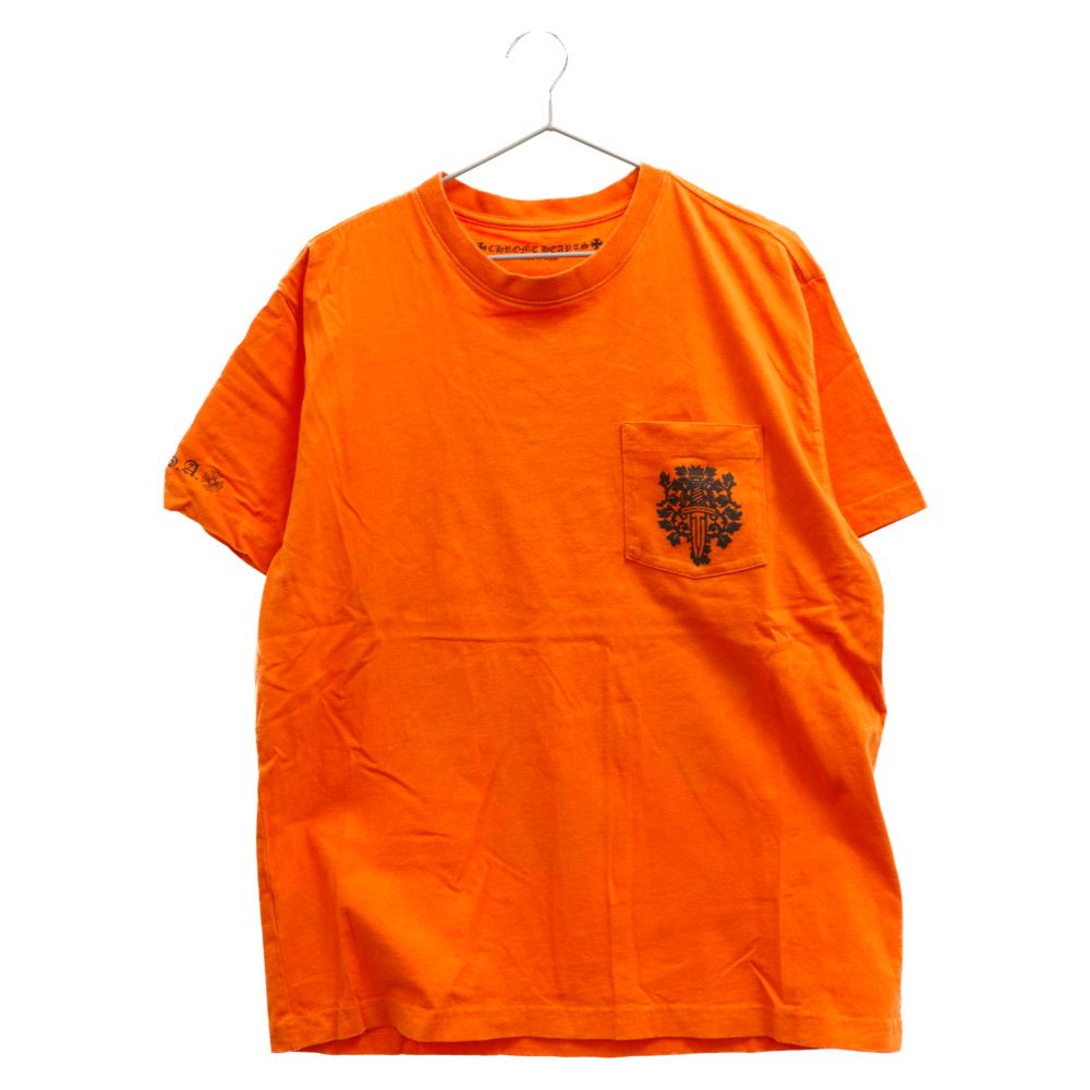 677センチ身幅CHROME HEARTS クロムハーツ VINE DGR S/S TEE ヴァインダガー バックプリント 半袖Tシャツ カットソー  オレンジ - Tシャツ/カットソー(半袖/袖なし)