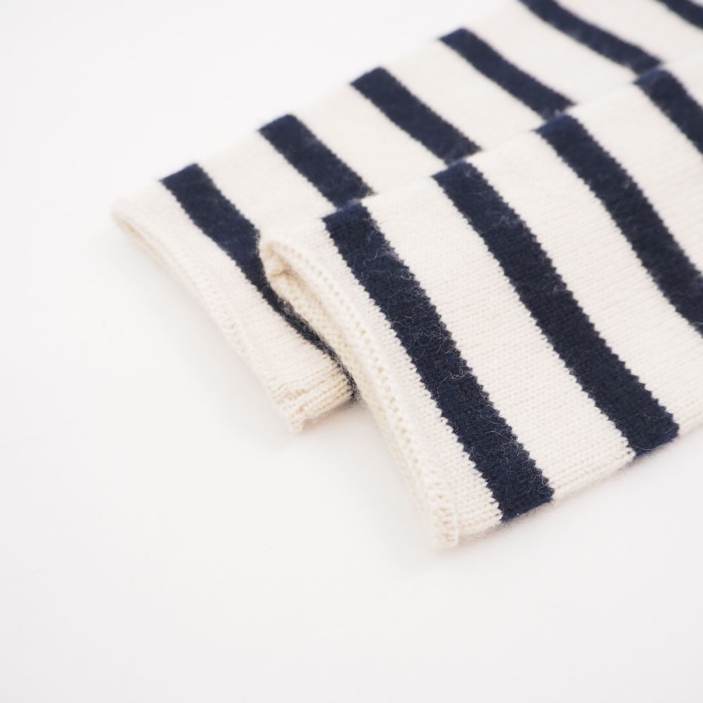 美品 Drawer ドゥロワー ニットセーター 2 カシミヤ ウール ボーダー