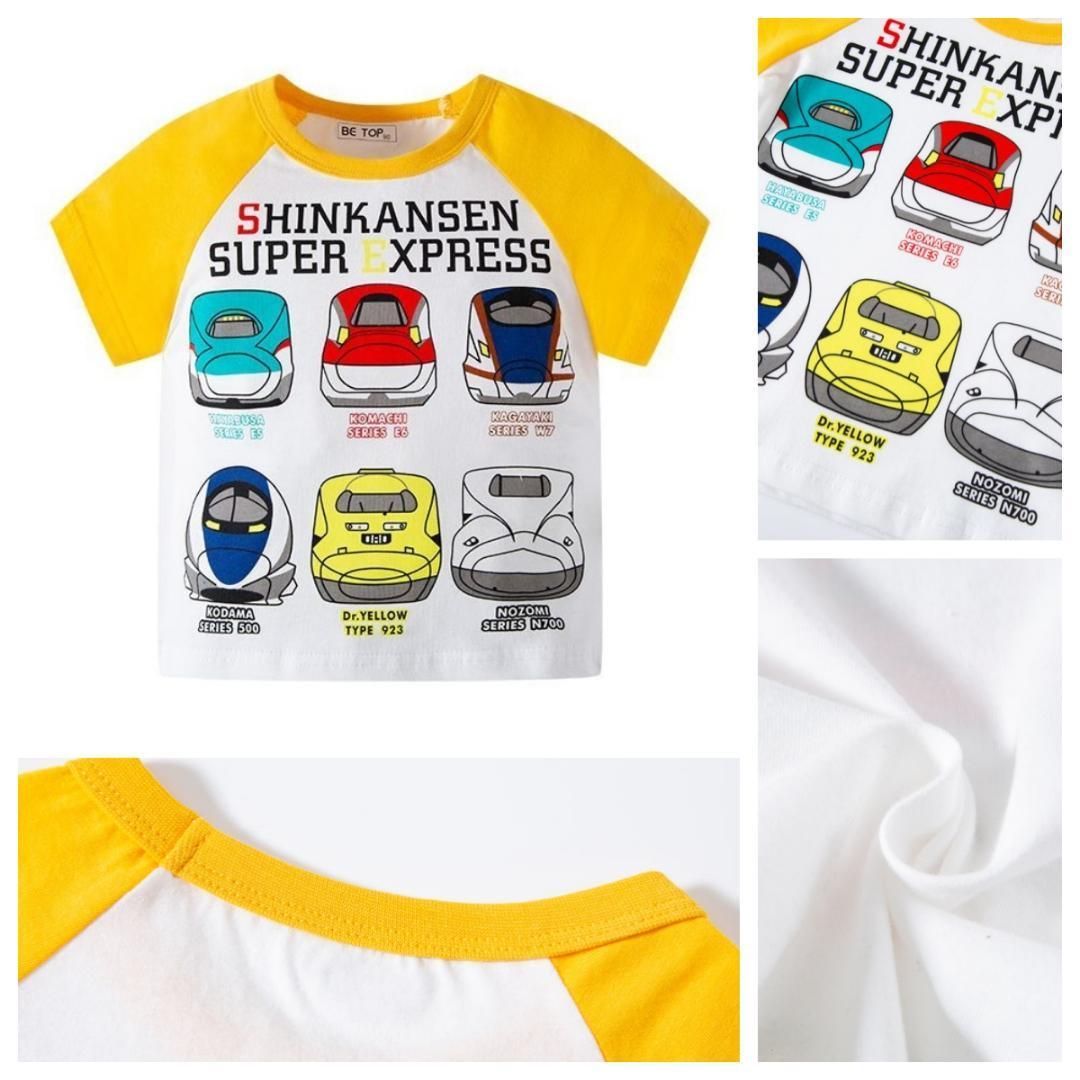 ✨新品✨キッズ 子供服 日本 新幹線 Tシャツ Super Express 電車 鉄道 