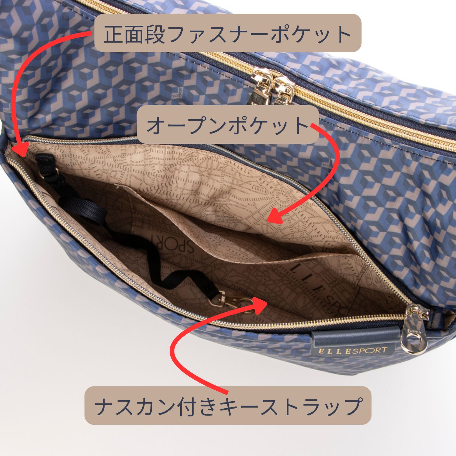 エル スポーツ ハーフムーン 2WAY ショルダーバッグ 軽量 はっ