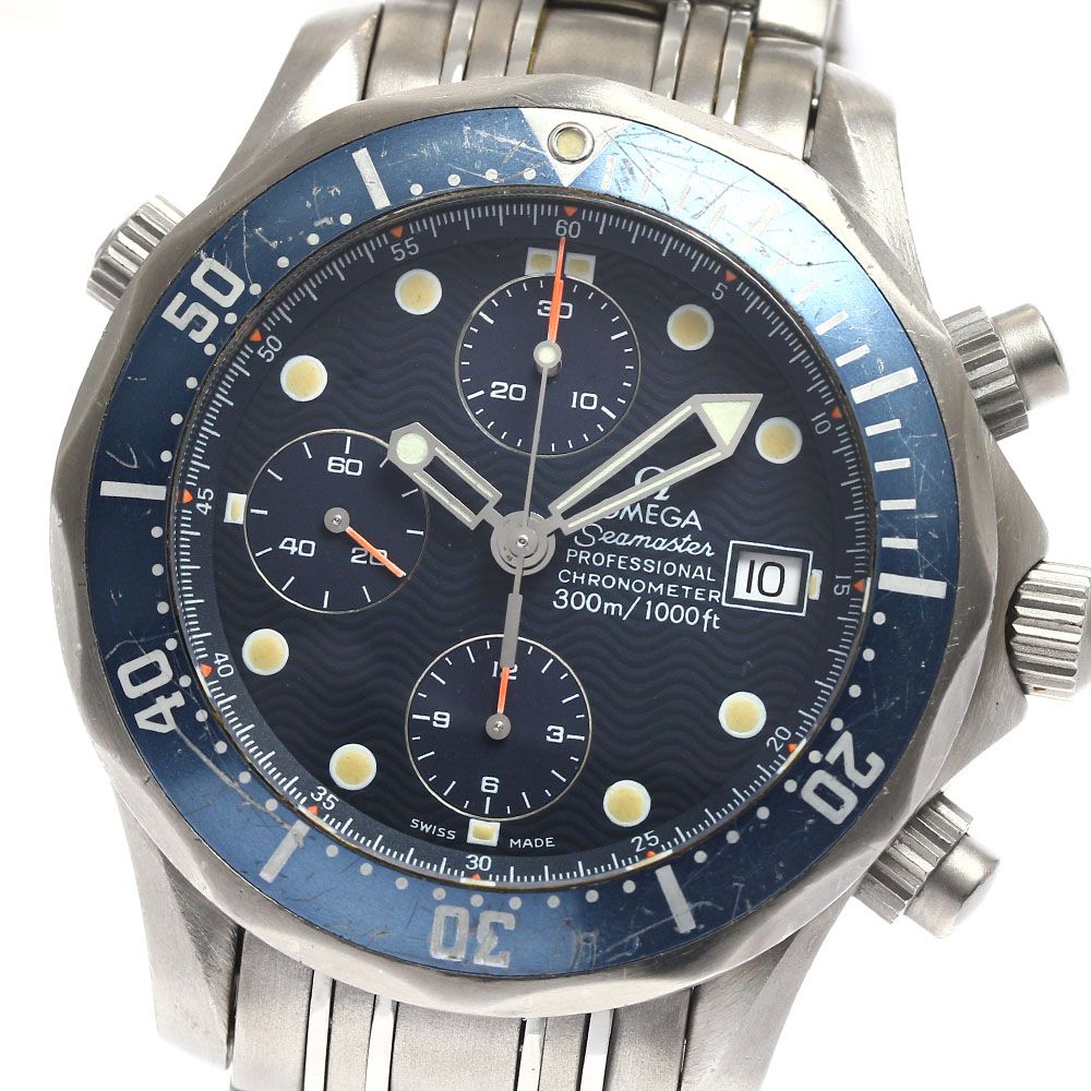 訳ありオメガ OMEGA 2298.80 シーマスター300 デイト クロノグラフ 自動巻き メンズ_847378