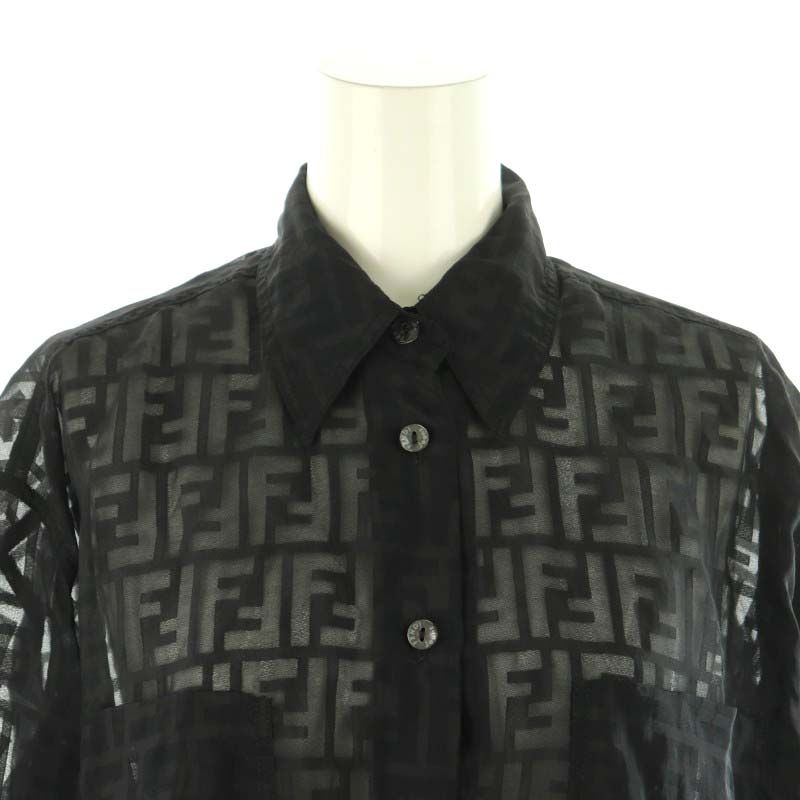 FENDI 黒 長袖シャツ シースルー ズッカ アーカイブ FENDI - FENDI